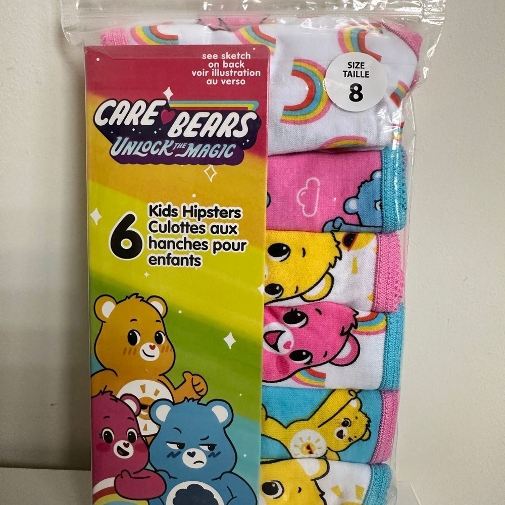FREE ADD-ON - Care Bears Kids Hipsters Underwear Size 8 - Pink, Blue, Yellow
